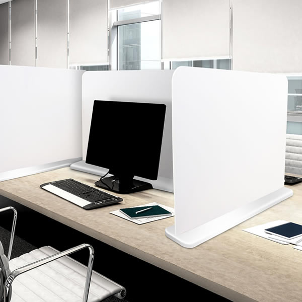 Desk Divider Screen in White